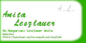 anita leszlauer business card